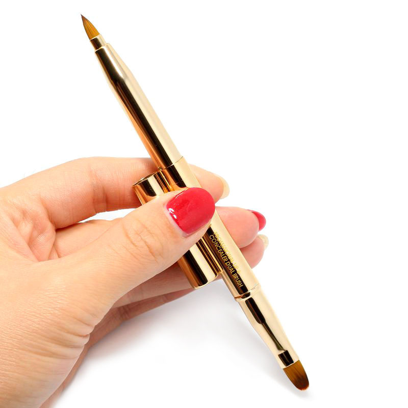 Retractable double-ended lip brush, concealer brush, lipstick brush, eyebrow brush with cover, portable new store discount