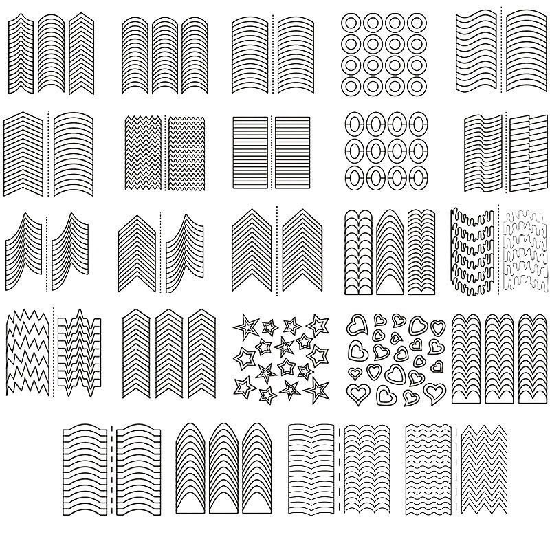 24 single-piece manicure French stickers nail stickers diy smile stickers crescent heart-shaped color stickers