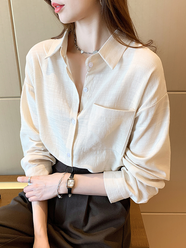 日系復古網紅襯衫女秋2024新款韓版百搭寬鬆顯瘦時髦疊穿氣