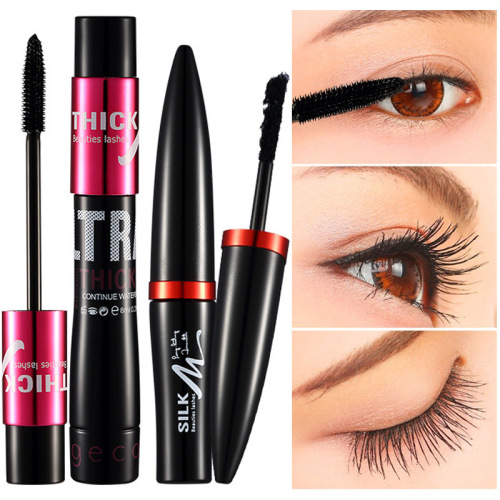 Gemeng silk grafted fiber mascara set double tube waterproof thick long-lasting non-smudge long beauty makeup