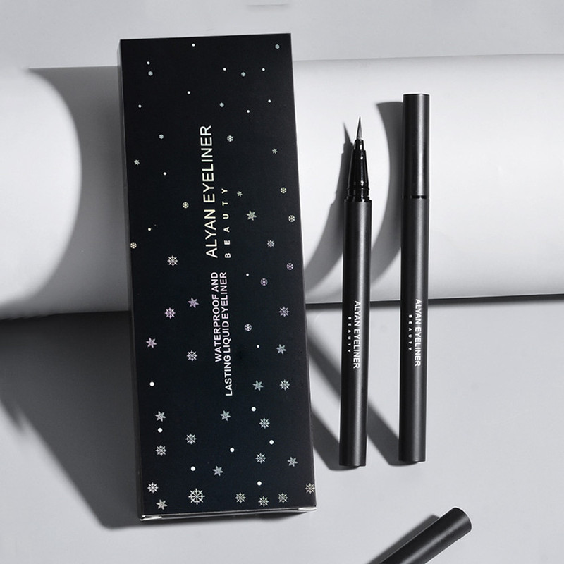Makeup ALYAN waterproof long-lasting liquid eyeliner pen with long-lasting color and black soft-bristle sponge pen tip