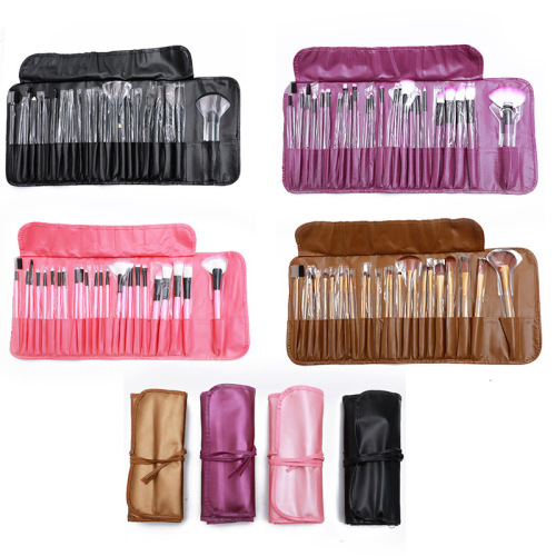 24 pieces makeup brush set portable pu storage bag makeup artist complete set of beauty tools