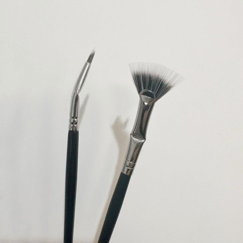 Shangrong makeup brushes, fan-shaped and angled eyelash brushes, long and double-layered brushes, angled eyeliner brushes