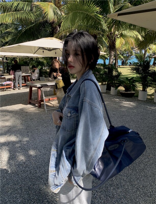 Real shot of Pure Desire Hot Girl Denim Jacket Women's 2024 New Retro Design Niche Tops and Jackets Trendy