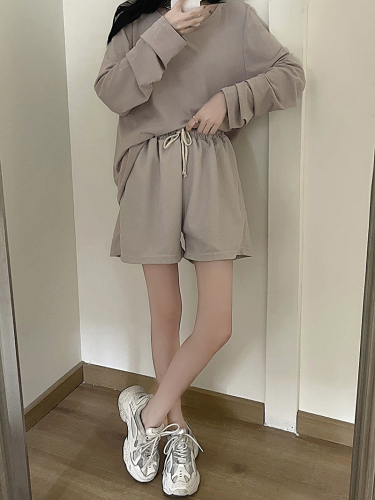 [Real shot] Women's wide-leg pants, summer casual sports pants, loose and slim, mid-length pants for outer wear, shorts