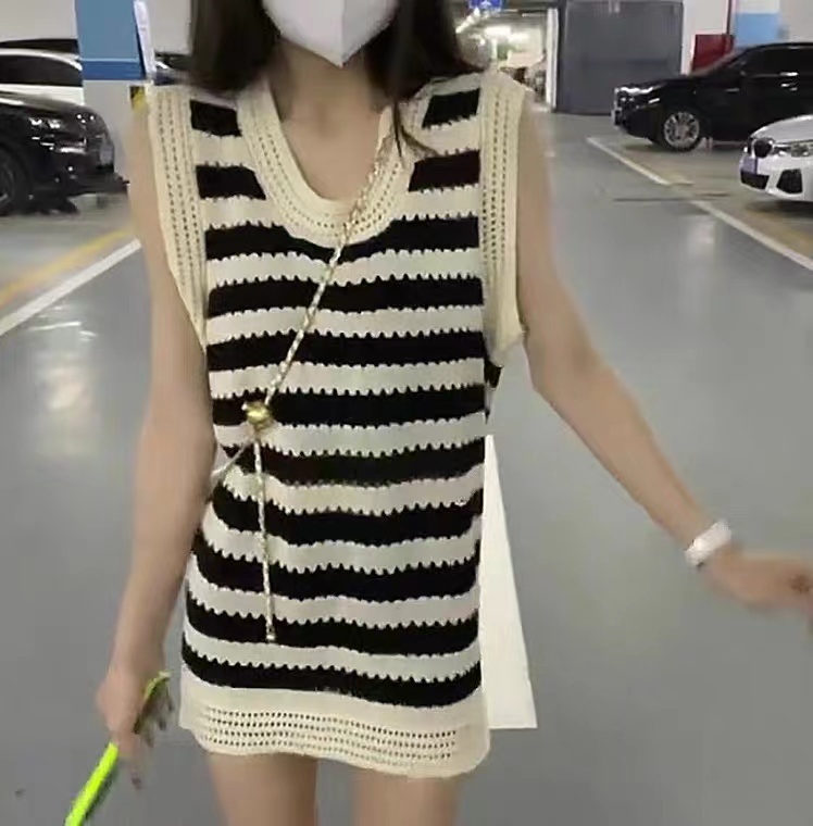 韓系小個子純欲風無袖連衣裙女夏季辣妹背心裙高級感短款針織裙子