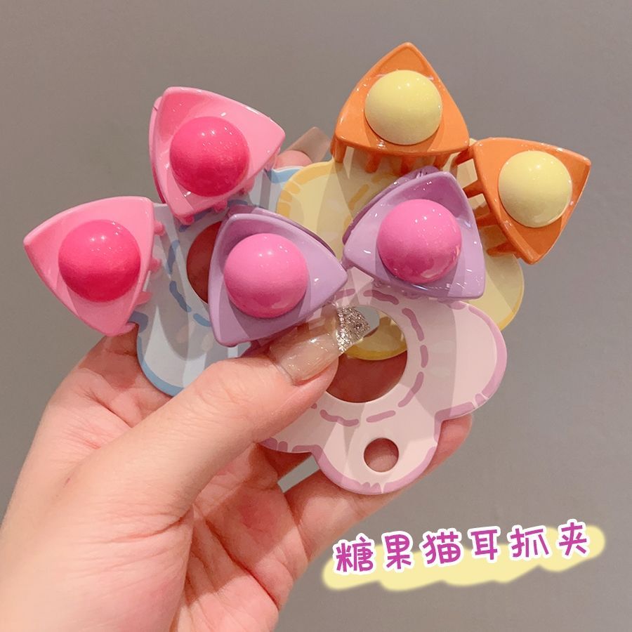 2024 new children's scratching clip cat ear hair clip girls broken hair clip sweet hair accessories small clip girl bangs clip