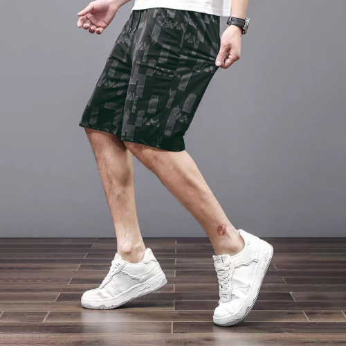 Summer casual shorts for men, loose, straight, trendy Korean style printed 5-point pants, trendy brand, versatile 5-point pants for men