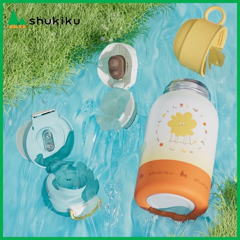 SHUKIKU insulated cup baby 13-year-old large-capacity water cup children's baby multi-purpose 316L food grade toot cup