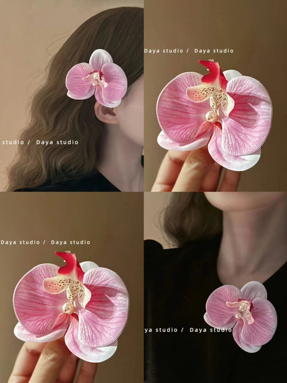 ins wind fairy butterfly orchid hairpin bangs clip new year spring atmosphere flower hairpin hair accessories niche headwear
