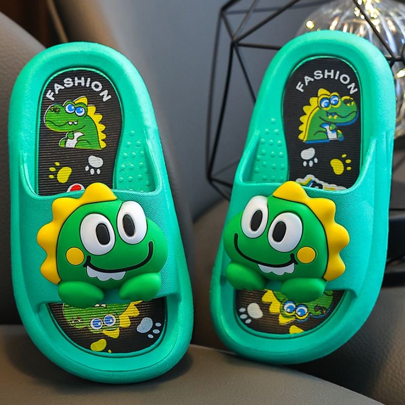 Children's slippers, boy's cartoon three-dimensional dinosaur, small and medium-sized children's baby home soft-soled anti-slip and anti-odor summer slippers