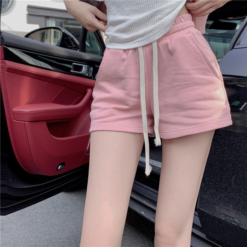 -官圖 夏季新款寬鬆休閒顯瘦闊腿百搭短褲女