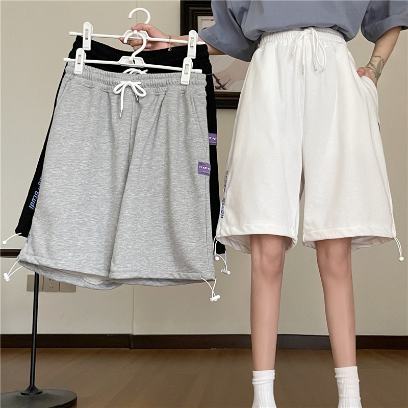 -實拍65/35魚鱗夏季新款寬鬆休閒顯瘦闊腿短褲女