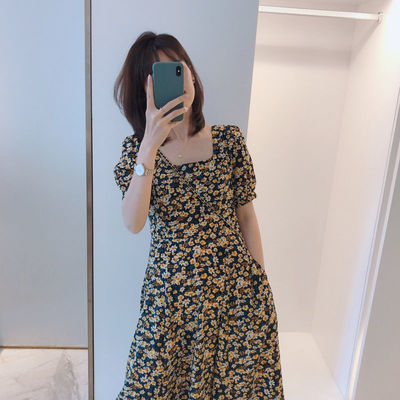 胖MM碎花連衣裙女2024夏季新款韓版氣質收腰寬鬆大碼顯瘦女裝裙子