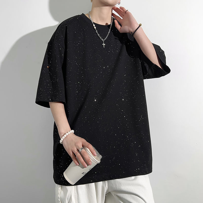 Gypsophila short-sleeved T-shirt men's summer 2024 new American t-shirt half-sleeved thin loose top clothes for boys