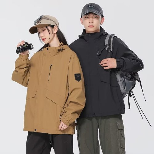 Autumn Jacket New Couple Style Windproof and Waterproof Outdoor Casual Hooded Jacket Trendy Brand Loose Jacket