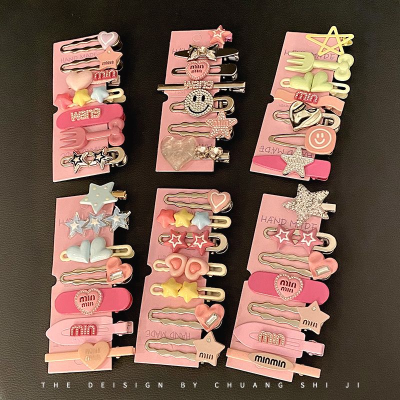Sweet cool dopamine hair clip girl millennium style side bangs clip hair clip hair clip new broken hair clip