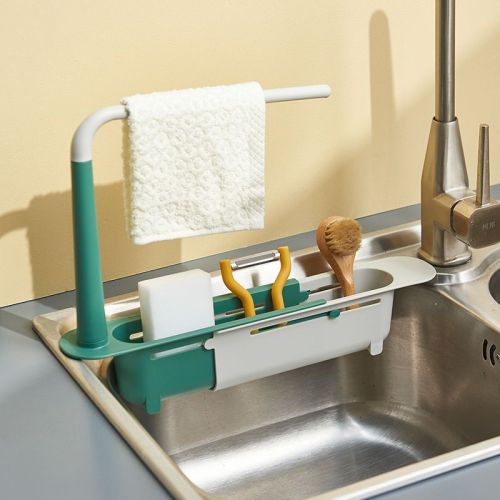 Multifunctional sink rack kitchen storage filter sink dishwashing rag rack kitchen pull-out storage hook