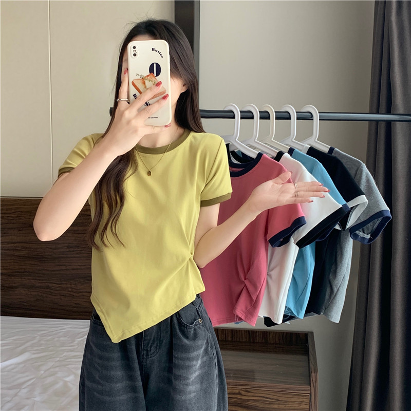 實拍 純棉羅紋短袖T恤女