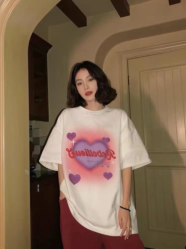 6535棉時尚新款ins潮火爆慵懶風oversize上衣女寬鬆短袖T恤