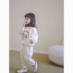 Girls Autumn Suit Cute Trendy Outerwear 2024 New Children's Pullover Sweatshirt and Pants Ins Two-piece Suit