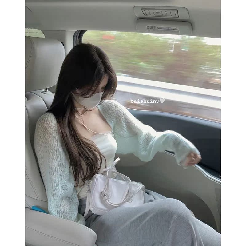 官方圖防嗮開衫女春夏薄款外搭純欲罩肌理感2024新款披肩長袖上衣