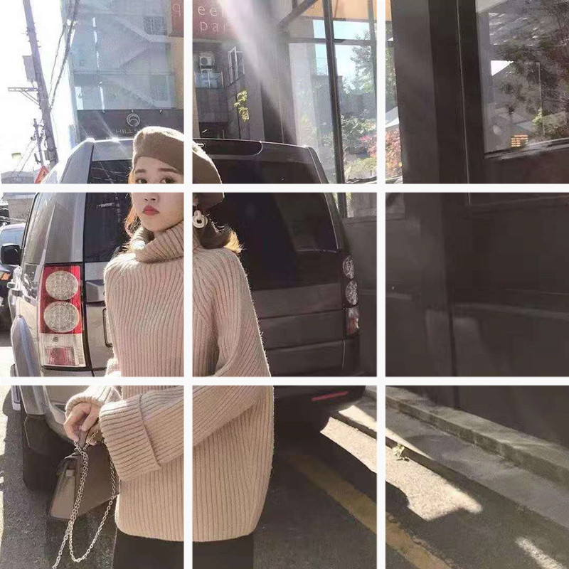 秋冬女裝2024新款潮 韓版寬鬆網紅高領毛衣女外穿套頭慵懶風上衣