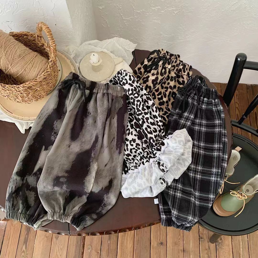 Men and women spring and autumn new children's style casual leggings fashion versatile trendy children's sweatpants spring and summer loose thin pants