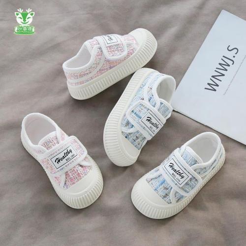 Miaoxilu children's canvas shoes, spring and autumn girls' shoes, baby single shoes, boys' sneakers, simple casual kindergarten sneakers