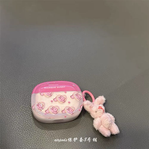 粉红色爱心小兔子适用苹果无线蓝牙耳机保护套airpods pro2代3代