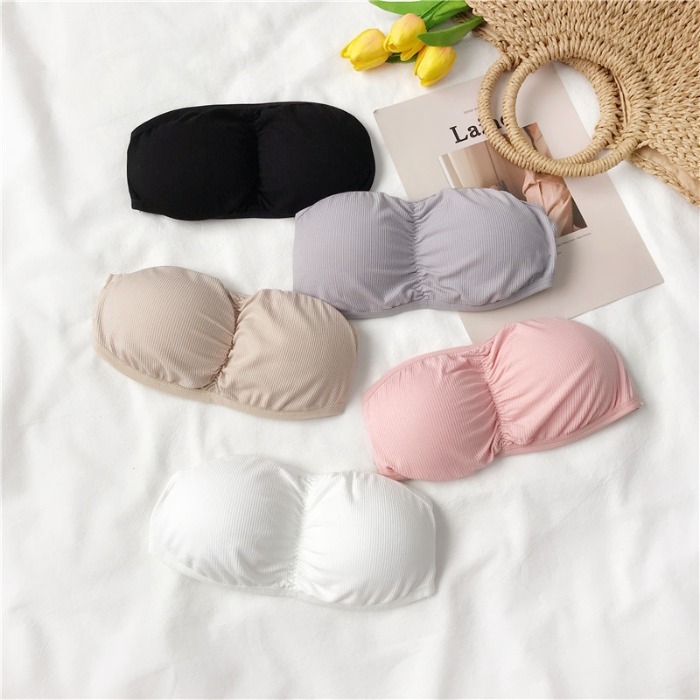 Real stock, strapless anti-exposure tube top, chest-covering, beautiful back, short bottoming, small vest, underwear suspenders