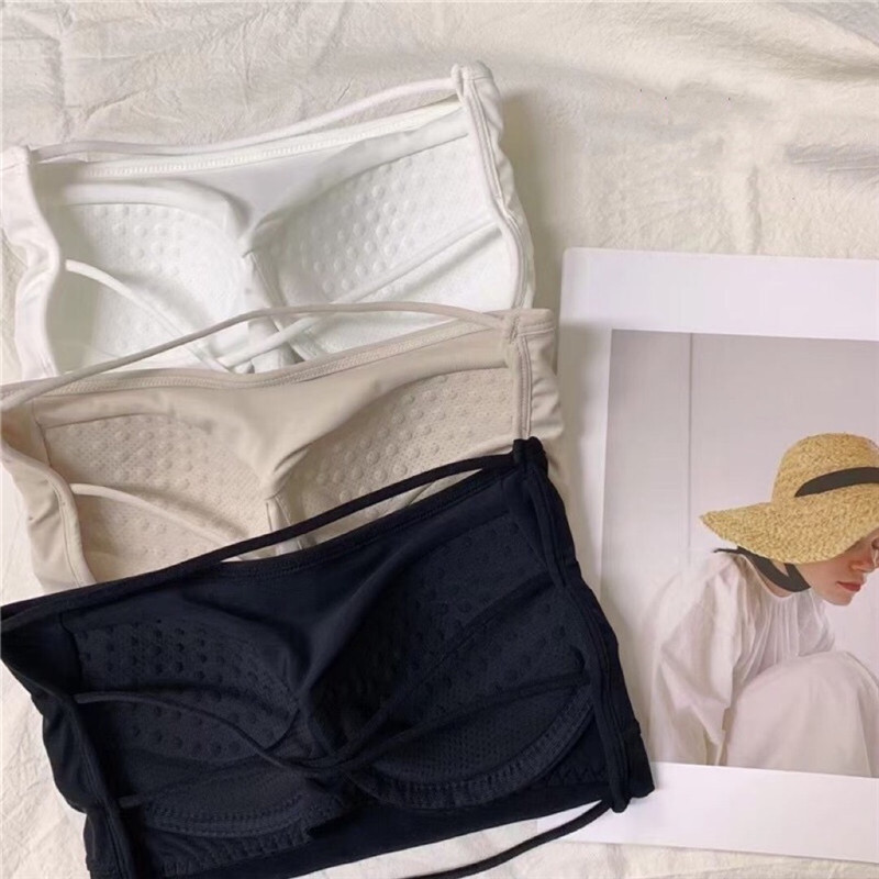 Price ~ Fixed cup beautiful back anti-exposure tube top for women wrapped chest strapless ice silk underwear bra for women