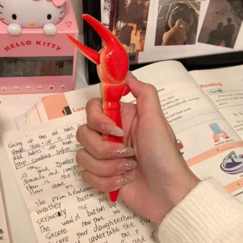 Ins style fun gel pen Mr. Crab's same style pliers pen creative personality press type clipable and playable ballpoint pen