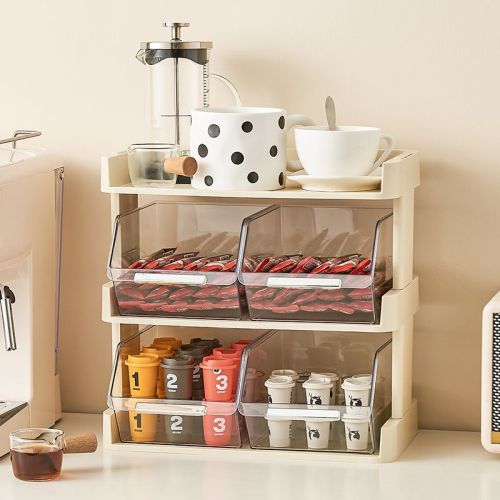Tea bag coffee snack storage rack countertop multi-functional sundry multi-layer office desktop storage rack