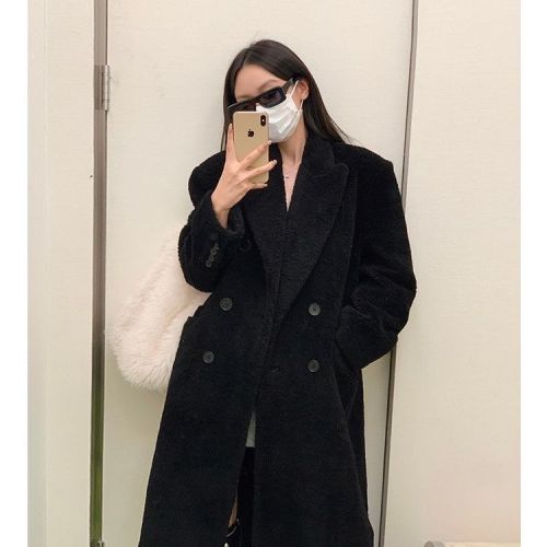 Shearling fur 'Pretty Sister' imported sheep sheared long style winter new fur one-piece jacket for women