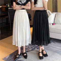 Real photos of women's skirts, mid-length mesh skirts