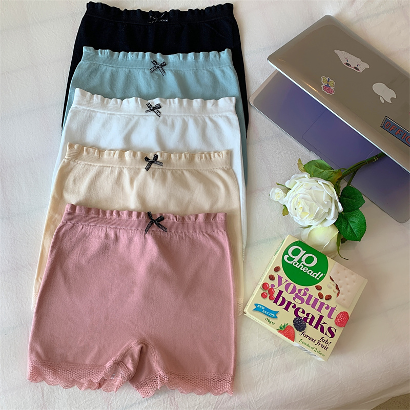 Actual shot of new lace safety pants without curling, soft pure cotton crotch underwear, crotch leggings, anti-exposure shorts