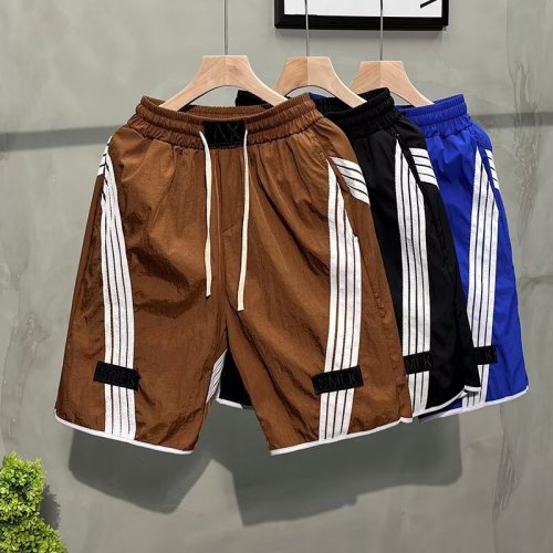 Summer new American casual shorts for men, high-waisted, contrasting colors, loose and versatile, trendy mid-pants for outer wear, sports five-point pants