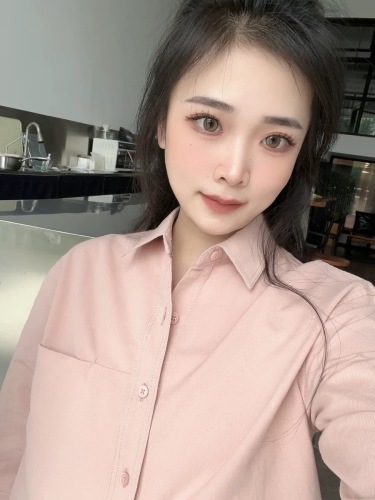 I can’t refuse the pink! Japanese simple pure cotton long-sleeved shirt for women, casual and versatile solid color lapel top for autumn