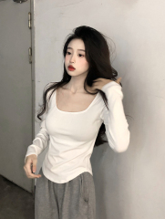 All three standards!  Real shot and real price control 3!  Pure lust style, generous square collar, slim fit, versatile long-sleeved T-shirt for autumn