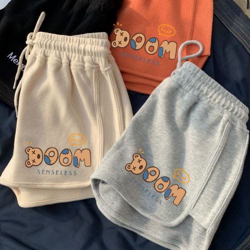 Boys' casual outer wear short cotton summer new loose printed medium and large children's baby thin pants trendy children