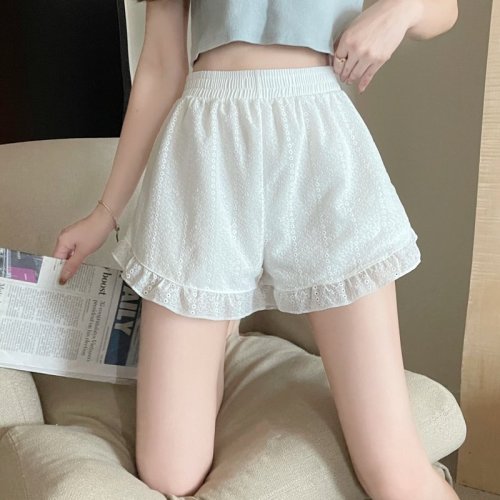 Real price ~ real shot of lace embroidered outer wear loose shorts safety pants leggings women's summer thin style