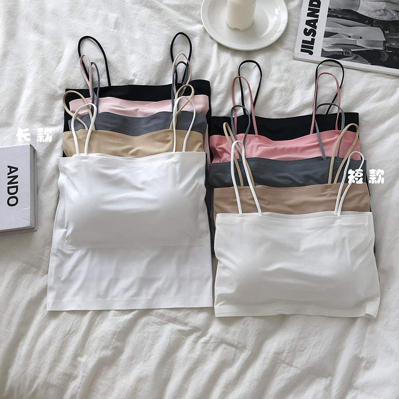 Actual shot and real price Korean style ice silk sling girl's sling bandeau style bra-wrapped bottoming no rims underwear