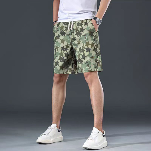 Ice Silk Thin Camouflage Cargo Shorts Men's Summer Loose Straight Half-length Pants