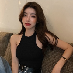 實拍~ 修身性感彈力工字背心女夏季光板純色健身運動上衣