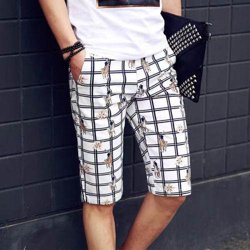 New trendy brand overalls for men, casual, versatile, straight, loose, three-quarter length shorts, fashionable mid-pants