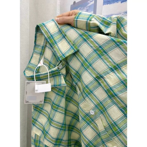 French green plaid shirt jacket for women summer 2024 new sun protection shirt niche chic shirt loose top