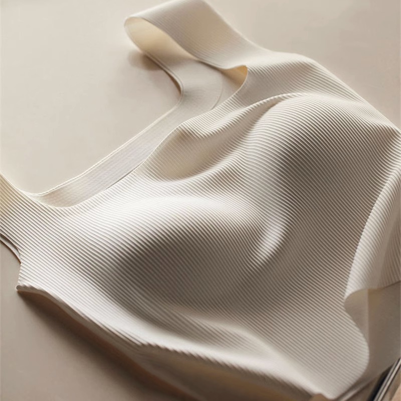 New square tie chest pad detachable camisole women's summer threaded knitted short bottoming outer wear beautiful back 4-piece set