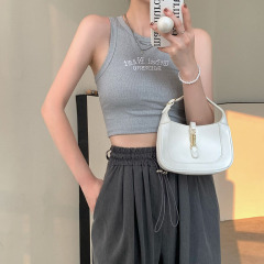 Sweet hot girl sleeveless racer-shaped inner and outer camisole women's summer short bm style top