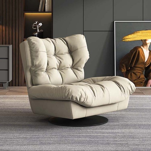 Baxter Foshan Furniture Cloud Sofa Single Italian Minimalist Lazy Recliner Down Rotating Leisure Sofa Chair